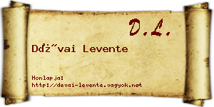 Dévai Levente névjegykártya